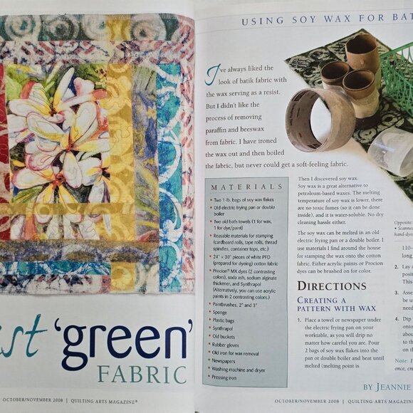 Quilting Arts Magazine October November 2008 Five Ways To Design With Inkjet Pri - Picture 7 of 13